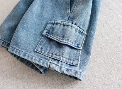 2026 Kids Boys Denim Cargo Shorts