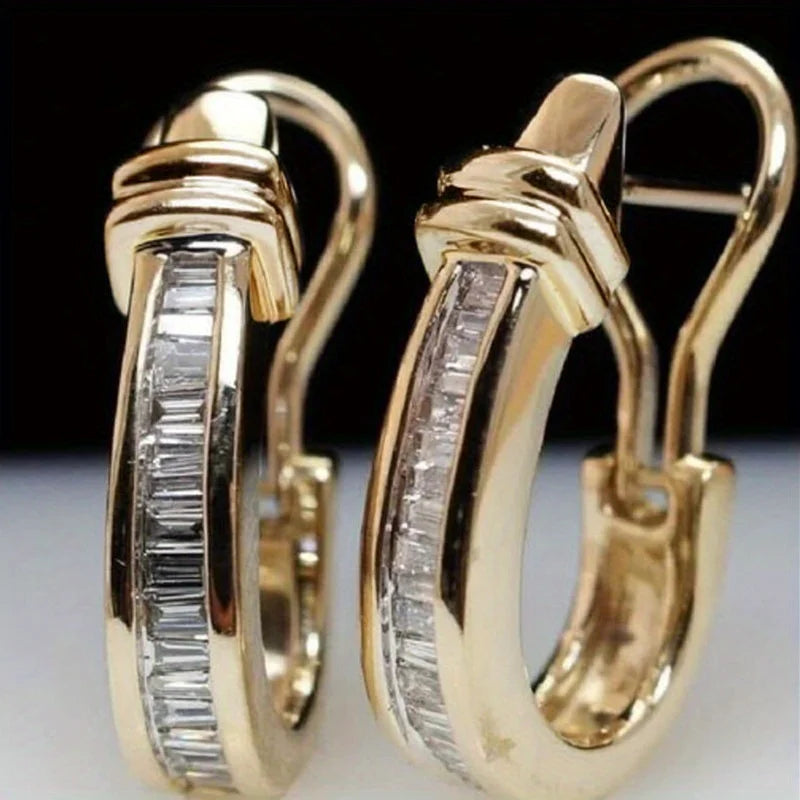 Vintage gold and diamond earrings