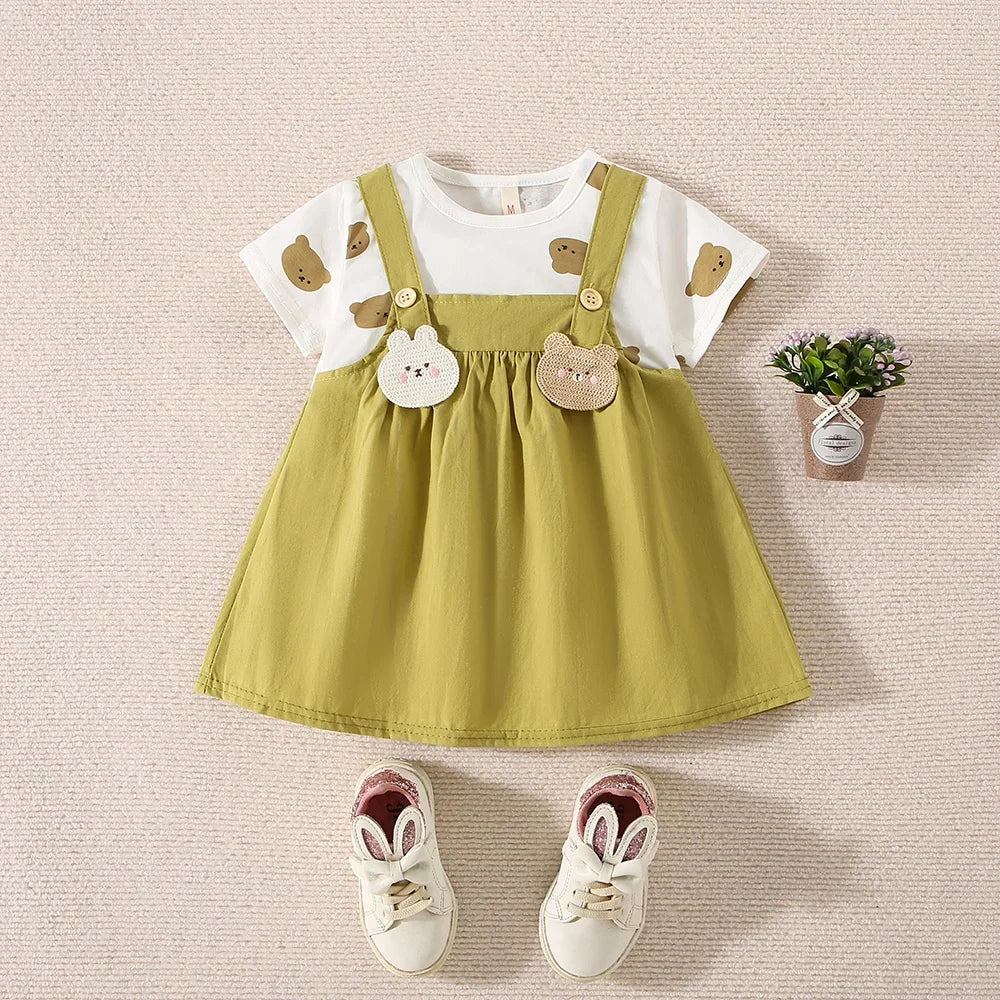 Baby Teddy Bear  Dress 2pcs Sets