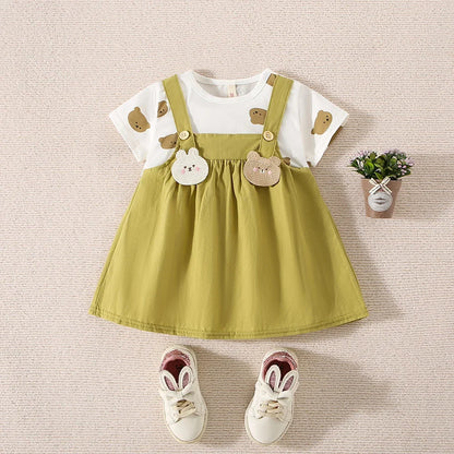 Baby Teddy Bear  Dress 2pcs Sets