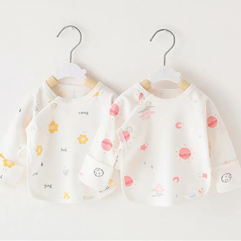 0-3Months Baby Cotton Sleeved Half Back T-Shirt