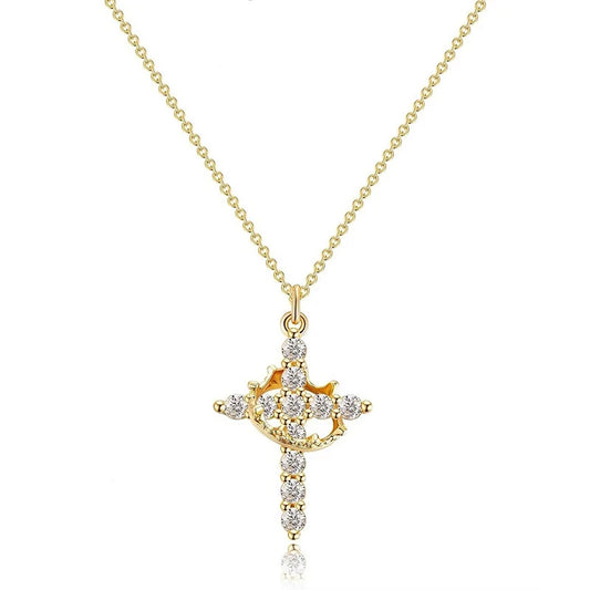 Cross & Crown Necklace