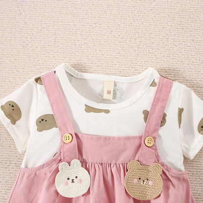 Baby Teddy Bear  Dress 2pcs Sets