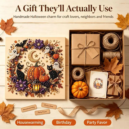 💥 Last Day 49% OFF – 👻✨ Halloween Pearl Art DIY Kit – Turn Tiny Pearls into Spooky-Cute Magic