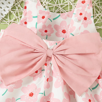 Baby Bow Flower Dress With Hat