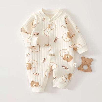 Thick Cotton Newborn Cute Bear Jumpsuit
