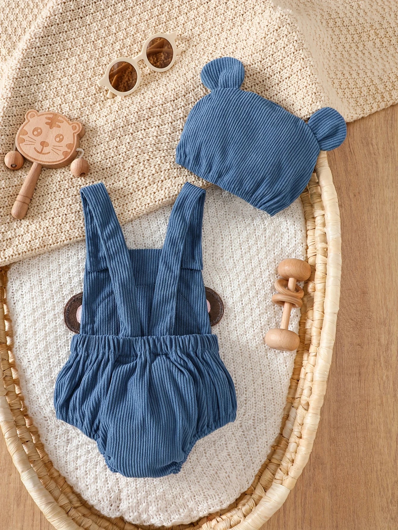Baby Monkey Romper and Hat Set