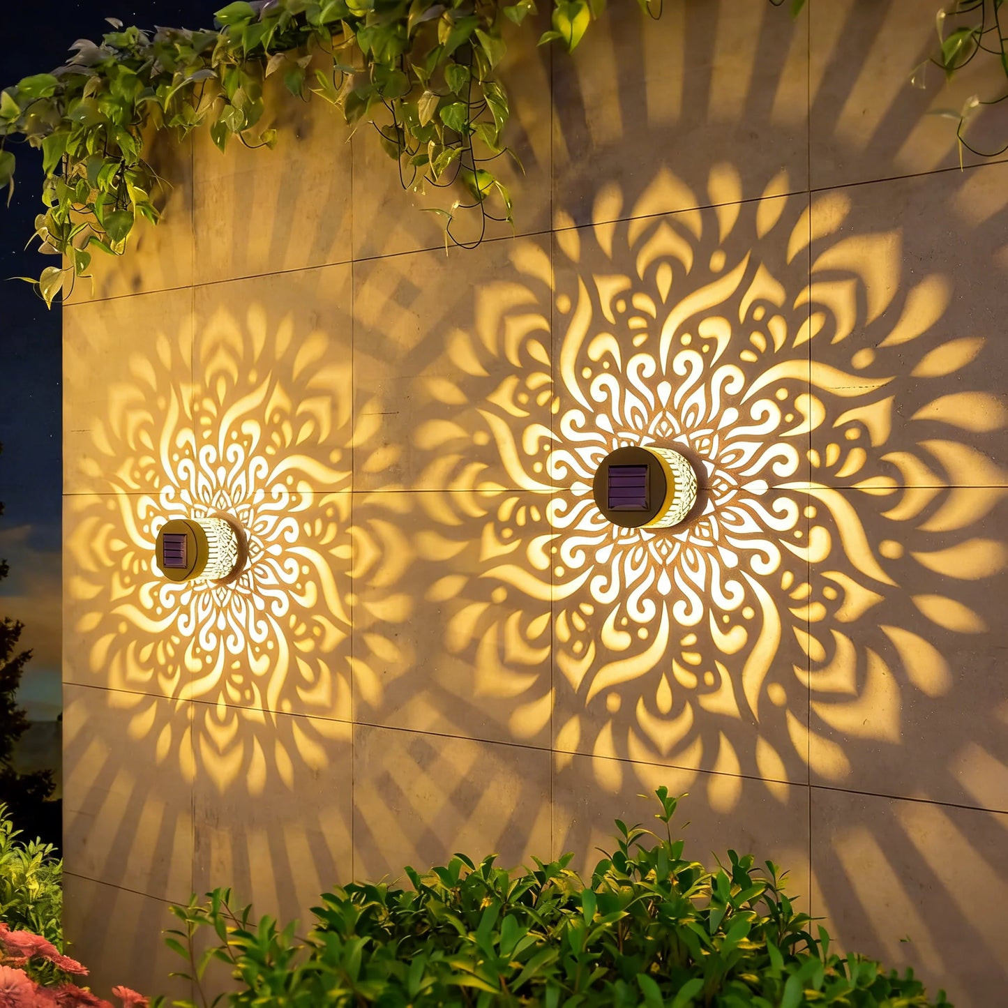 Solar Mandala Projector Wall Light