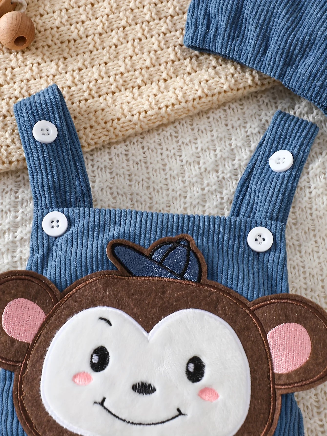 Baby Monkey Romper and Hat Set