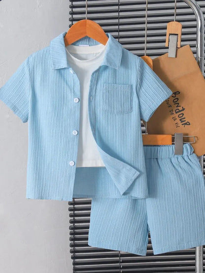 Kid button pocket & loose Shorts 2PCS