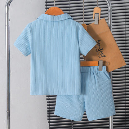 Kid button pocket & loose Shorts 2PCS