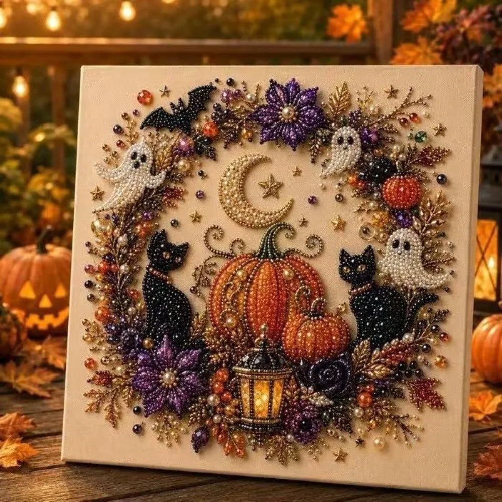 💥 Last Day 49% OFF – 👻✨ Halloween Pearl Art DIY Kit – Turn Tiny Pearls into Spooky-Cute Magic
