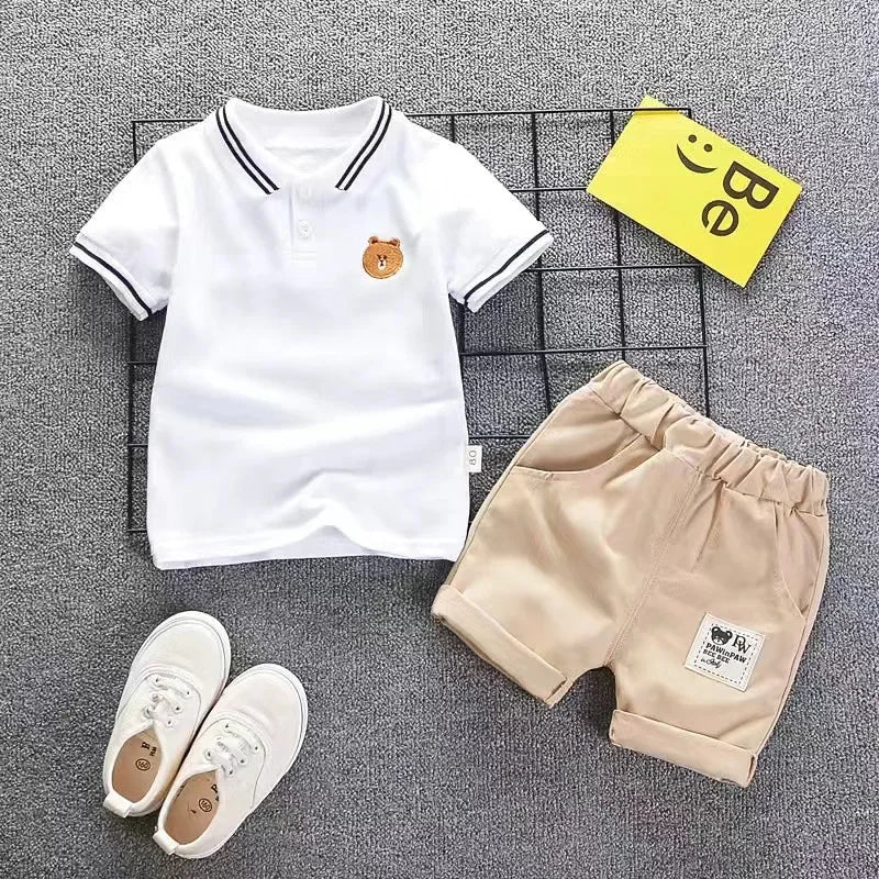 Kids Boys Shorts Cotton T-shirt 2PCS Set