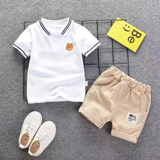 Kids Boys Shorts Cotton T-shirt 2PCS Set