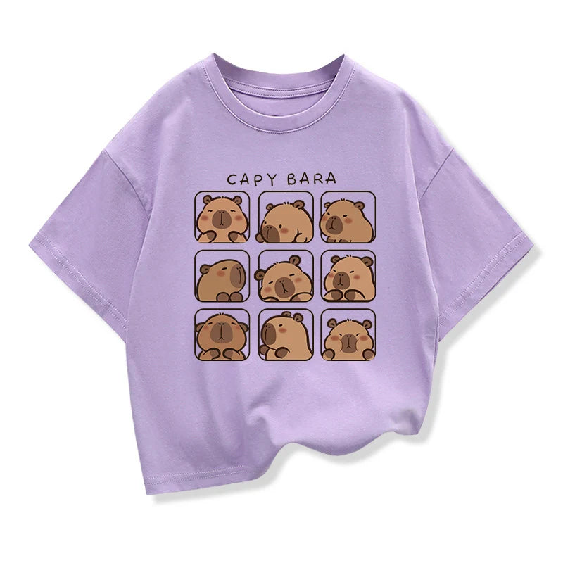 Kids Capybara Sleeve T-shirt
