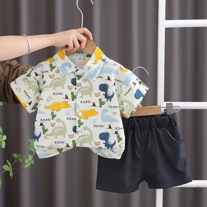 Kids Boys Shorts Cotton T-shirt 2PCS Set