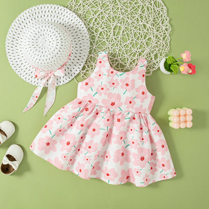 Baby Bow Flower Dress With Hat
