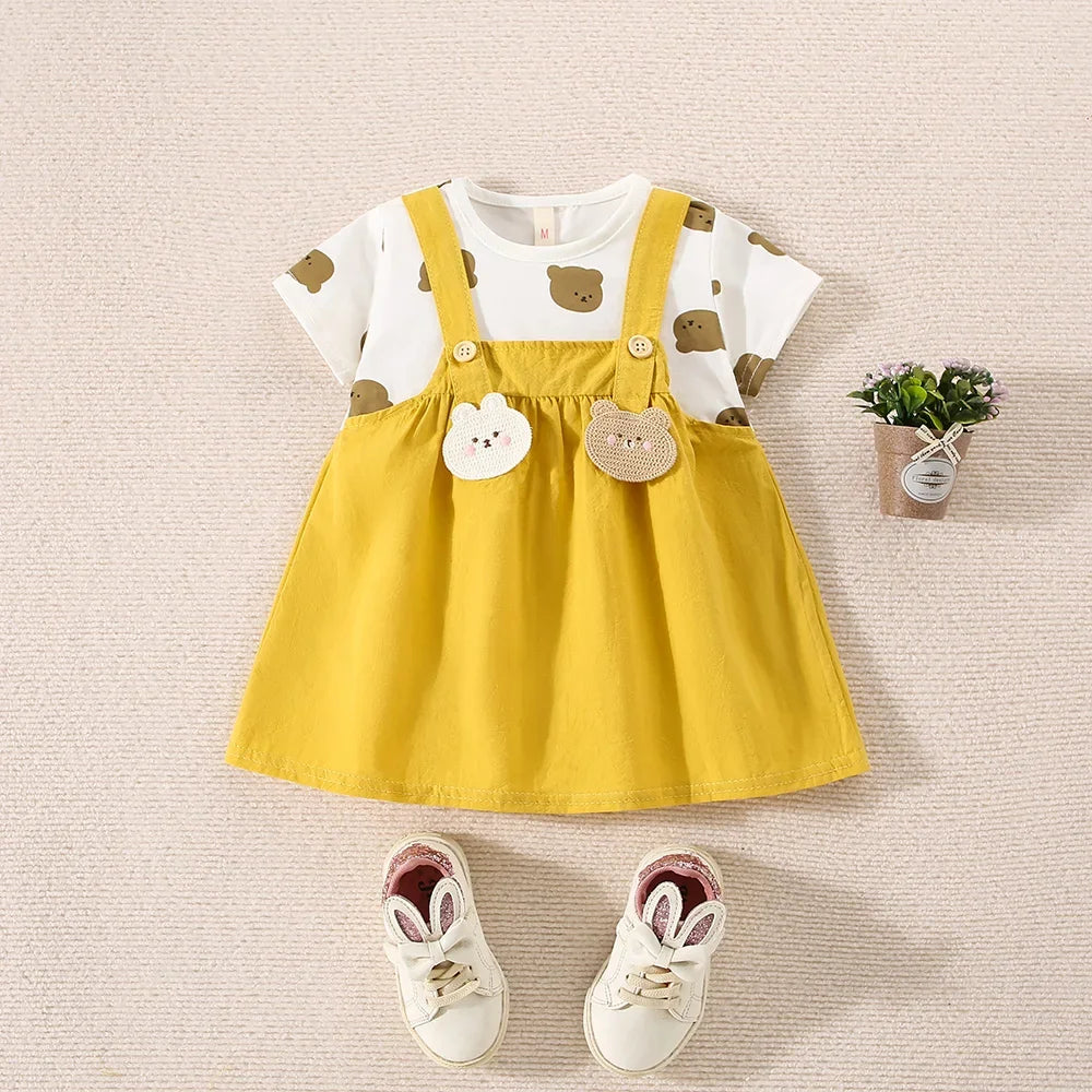 Baby Teddy Bear  Dress 2pcs Sets