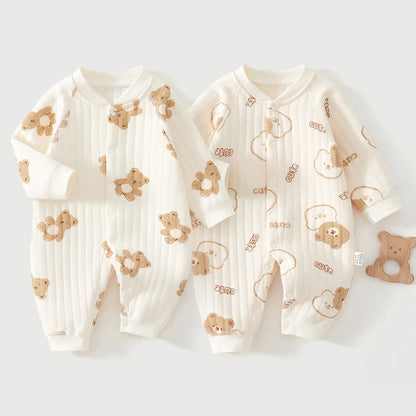 Thick Cotton Newborn Cute Bear Jumpsuit