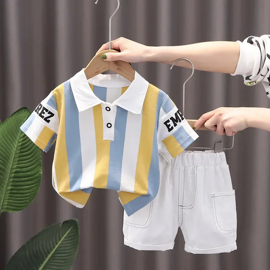 Kids Boys Shorts Cotton T-shirt 2PCS Set