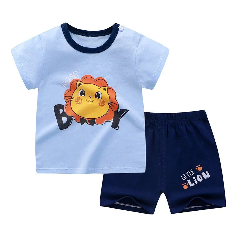 Little Lion T-shirt O-neck 2pcs Sets