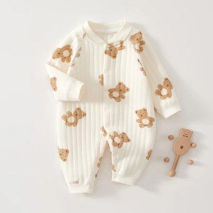 Thick Cotton Newborn Cute Bear Jumpsuit