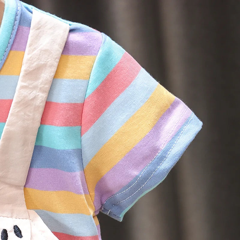 Baby  Suspenders Striped Dress