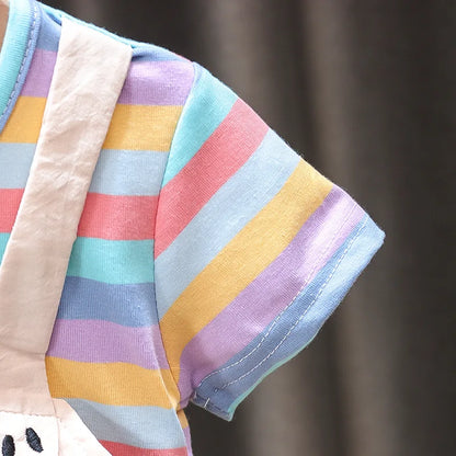 Baby  Suspenders Striped Dress
