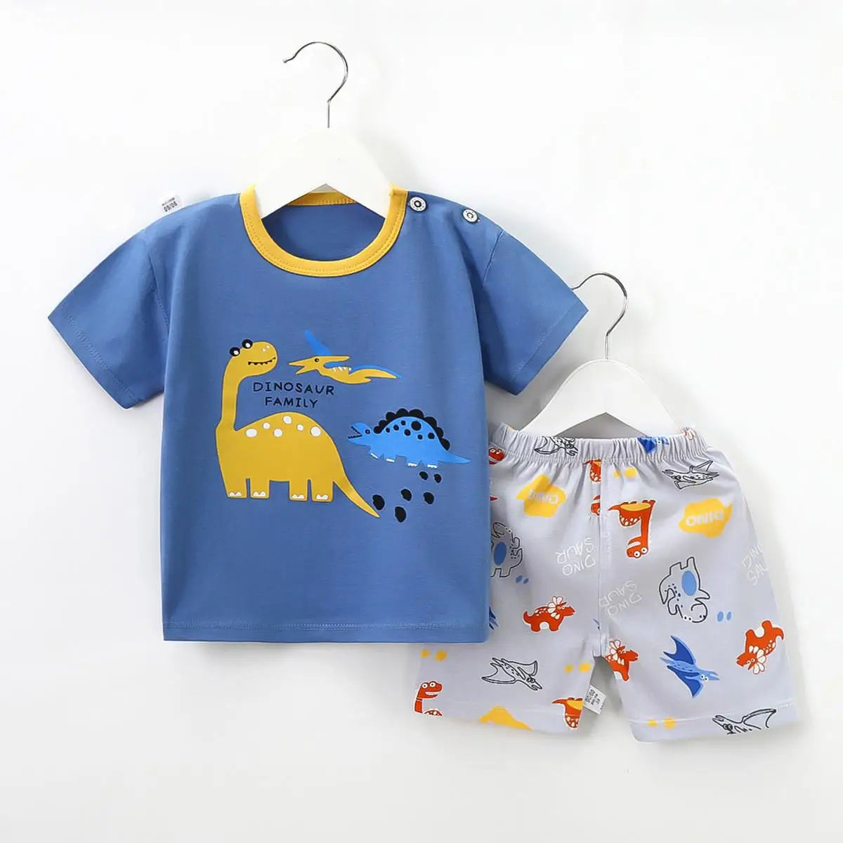Little Dinosaur T-shirt O-neck 2pcs Sets