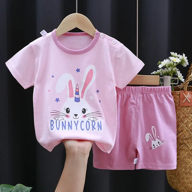 Baby Bunny T-shirt O-neck 2pcs Sets