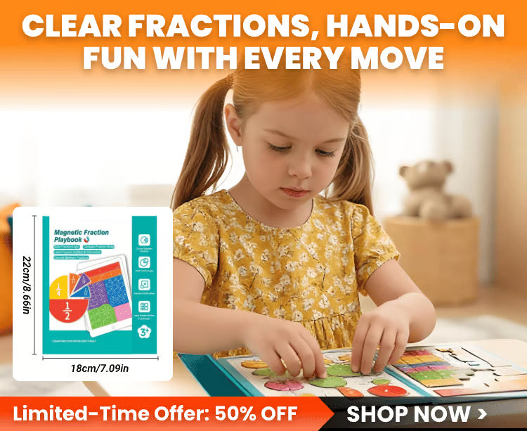 Montessori Magnetic Book Fraction Puzzle For Children