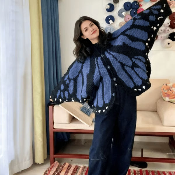 🦋Handmade Monarch Butterfly Cardigan