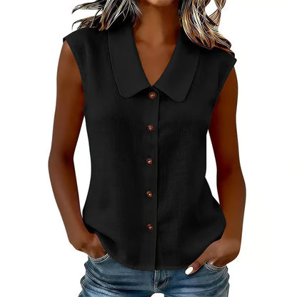 Women’s V-Neck Button-Down Top