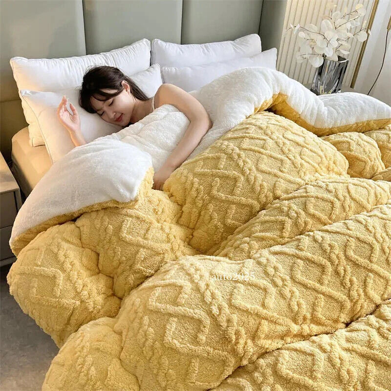 Thickened Super Soft Insulation Hibiscus Winter Quilt