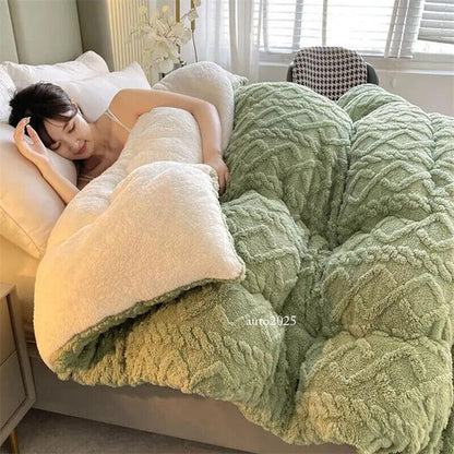 Thickened Super Soft Insulation Hibiscus Winter Quilt